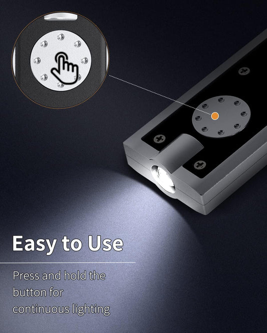 10 Pack Mini LED Keychain Flashlight 12 Lumen Portable Ultra Bright Light Battery Powered Flat Black Torch V1258-DP02-B-2772