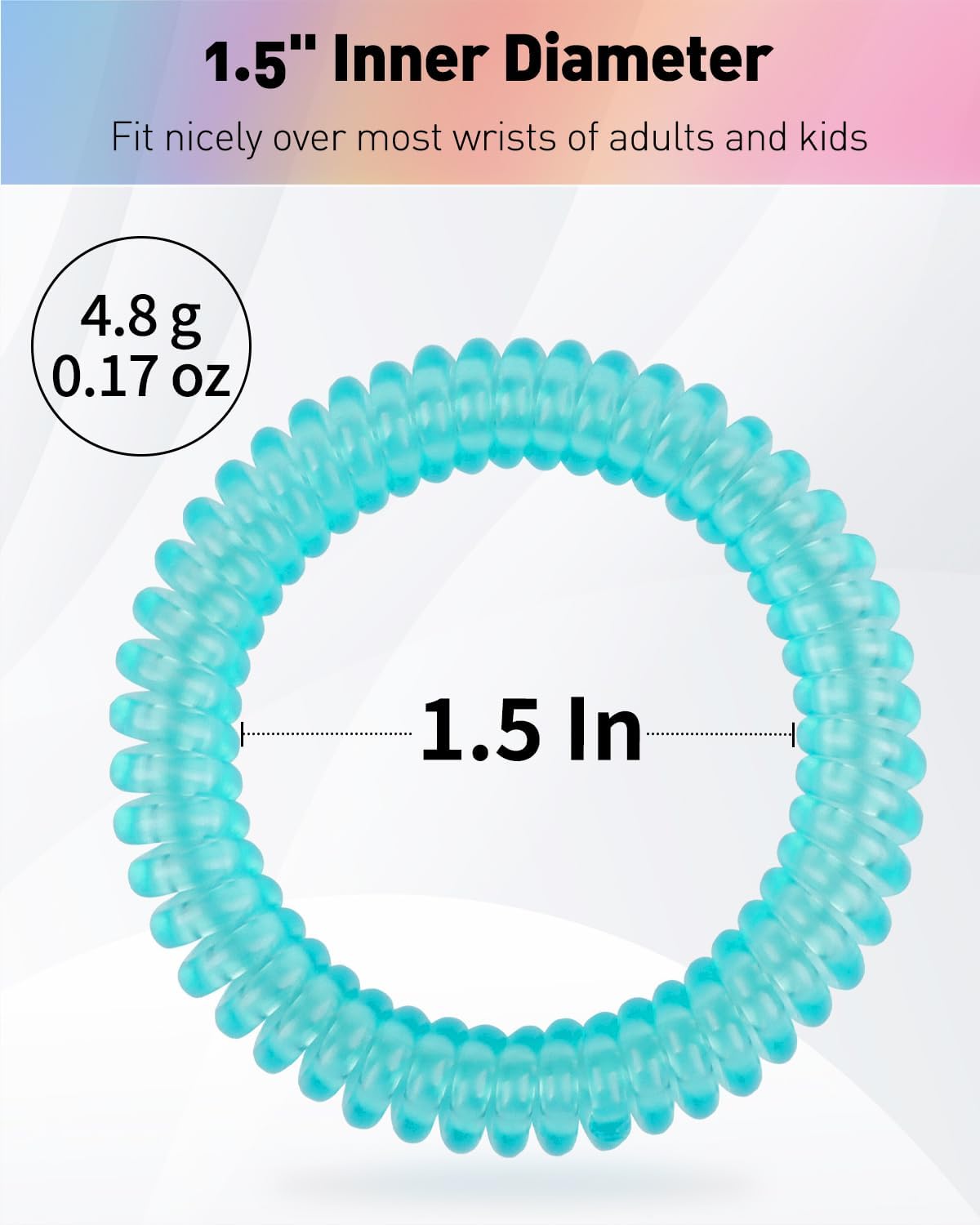 10 Color Wristlet Keychain Flexible Plastic Spring Spiral Coil Key Holder with Key Ring Chain V1258-DP02-B-2774