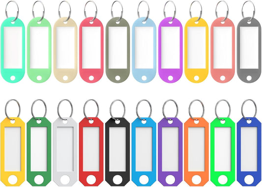 20 Pcs Key Tags, 20 Color Key Tags with Labels, Key Labels for Keychain, Plastic Key Identifiers with Split V1258-DP02-B-2780