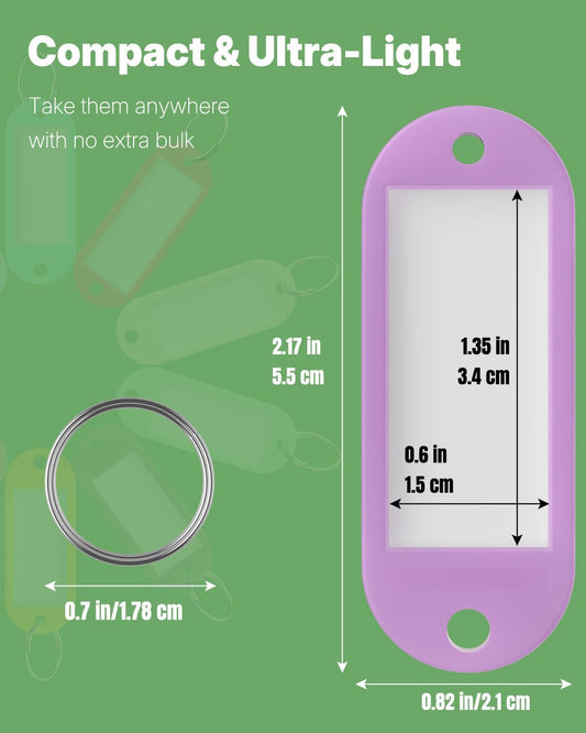 20 Pcs Key Tags, 20 Color Key Tags with Labels, Key Labels for Keychain, Plastic Key Identifiers with Split V1258-DP02-B-2780