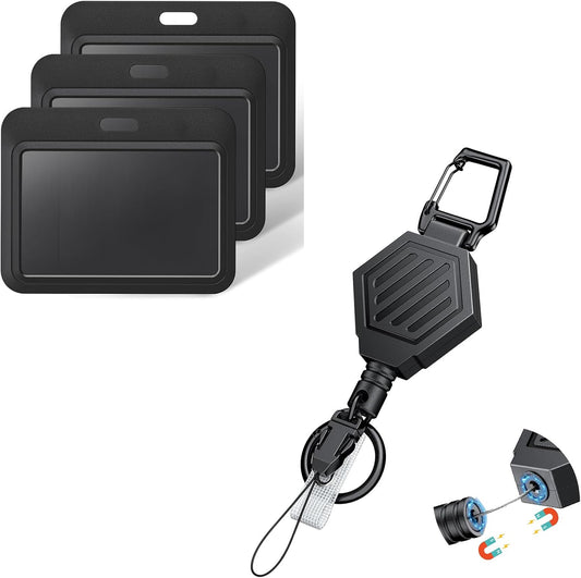 Heavy Duty Retractable Keychain with Magnetic Closure Retractable Badge Reel for up to 16 oz Magnetic ID V1258-DP02-B-2800