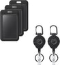 3 Pack Sliding Badge Holder Vertical Plastic Case and 2 Pack Retractable Keychain Badge Reel for up to 8 oz V1258-DP02-B-2816