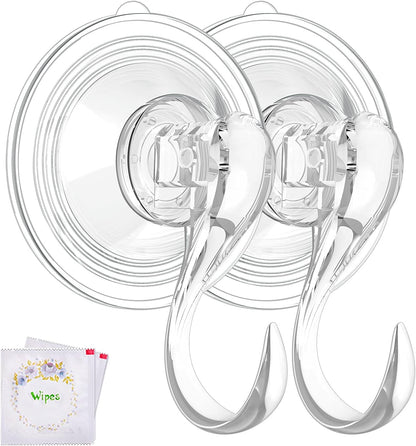 Wreath Hanger, Large Suction Cup Wreath Hooks with Wipes, Heavy Duty, 22 LB Capacity, Removable and Reusable, V1258-DP02-B-282