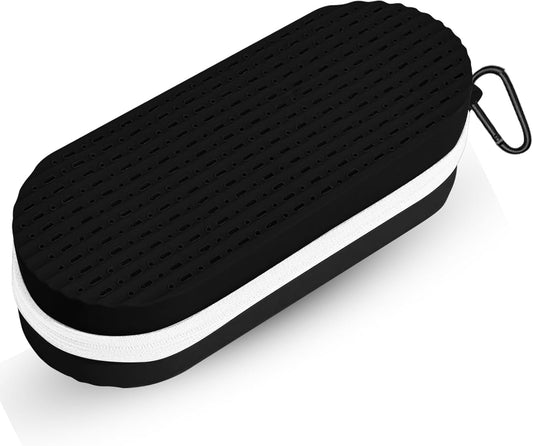 Swim Goggles Case with Drain Hole, Portable Zipper Eye Box with Hook for Goggles Sunglasses Eyeglass (Black) V1258-DP02-B-2821
