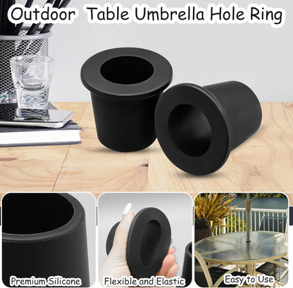 2Pcs Patio Table Umbrella Hole Ring Plug, Silicone Pool Sleeve Stabilizer Cone Wedge, Table Insert for 2-2.5 V1258-DP02-B-2824