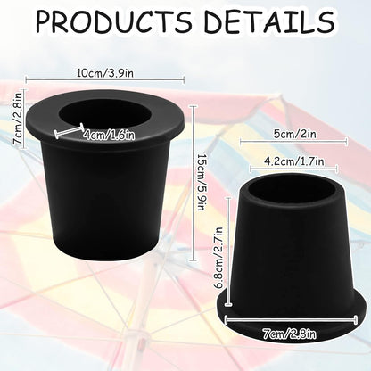 2Pcs Patio Table Umbrella Hole Ring Plug, Silicone Pool Sleeve Stabilizer Cone Wedge, Table Insert for 2-2.5 V1258-DP02-B-2824