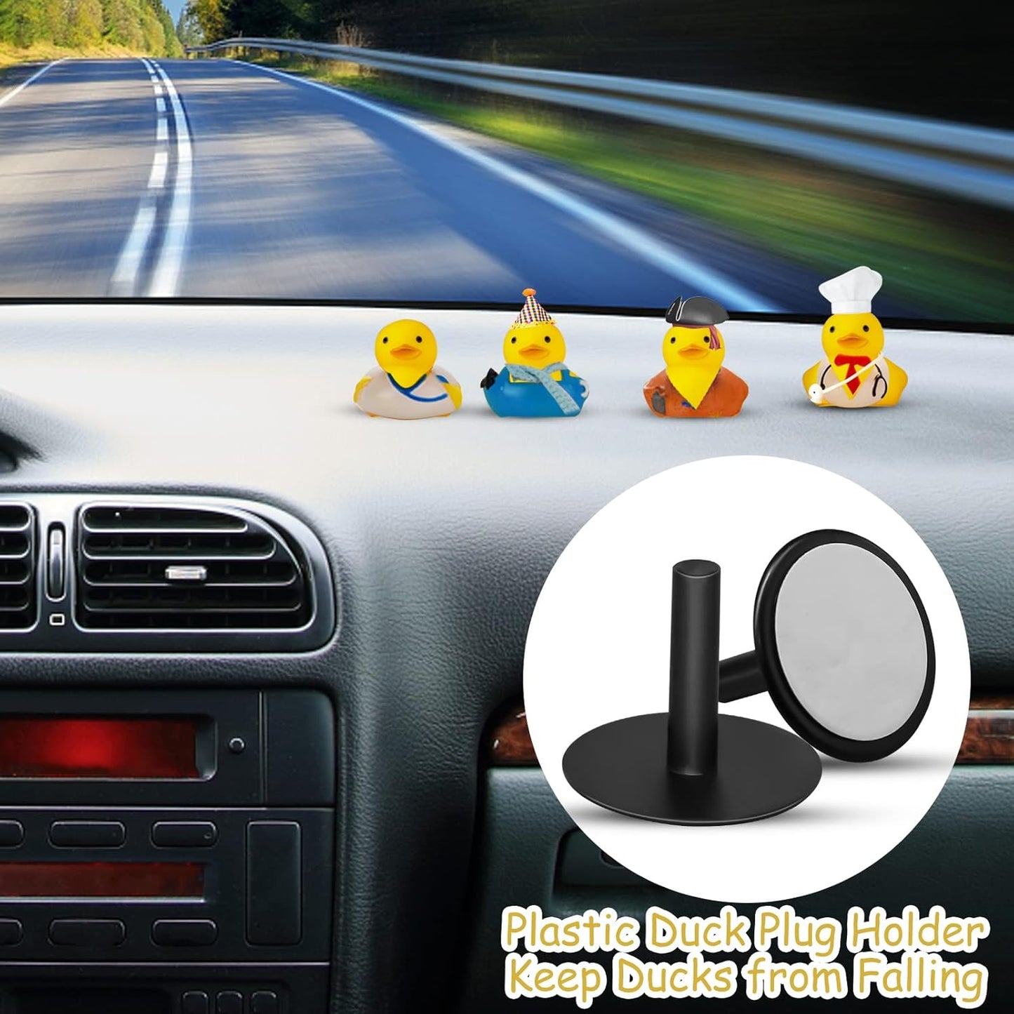 20Pcs Plastic Duck Holder Car, Rubber Duck Plug Ducks Display Fixed Mount Duck Holder, Self-Adhesive Duck V1258-DP02-B-2826