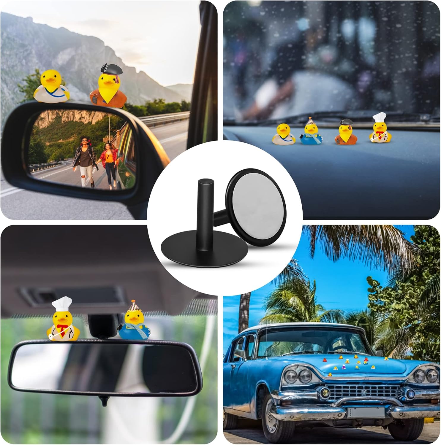 20Pcs Plastic Duck Holder Car, Rubber Duck Plug Ducks Display Fixed Mount Duck Holder, Self-Adhesive Duck V1258-DP02-B-2826