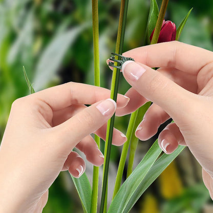 10pcs Green Plant Support Stakes with 15pcs Clips, Bendable Stakes for Tall Plants, Indoor & Outdoor Use V1258-DP02-B-2829