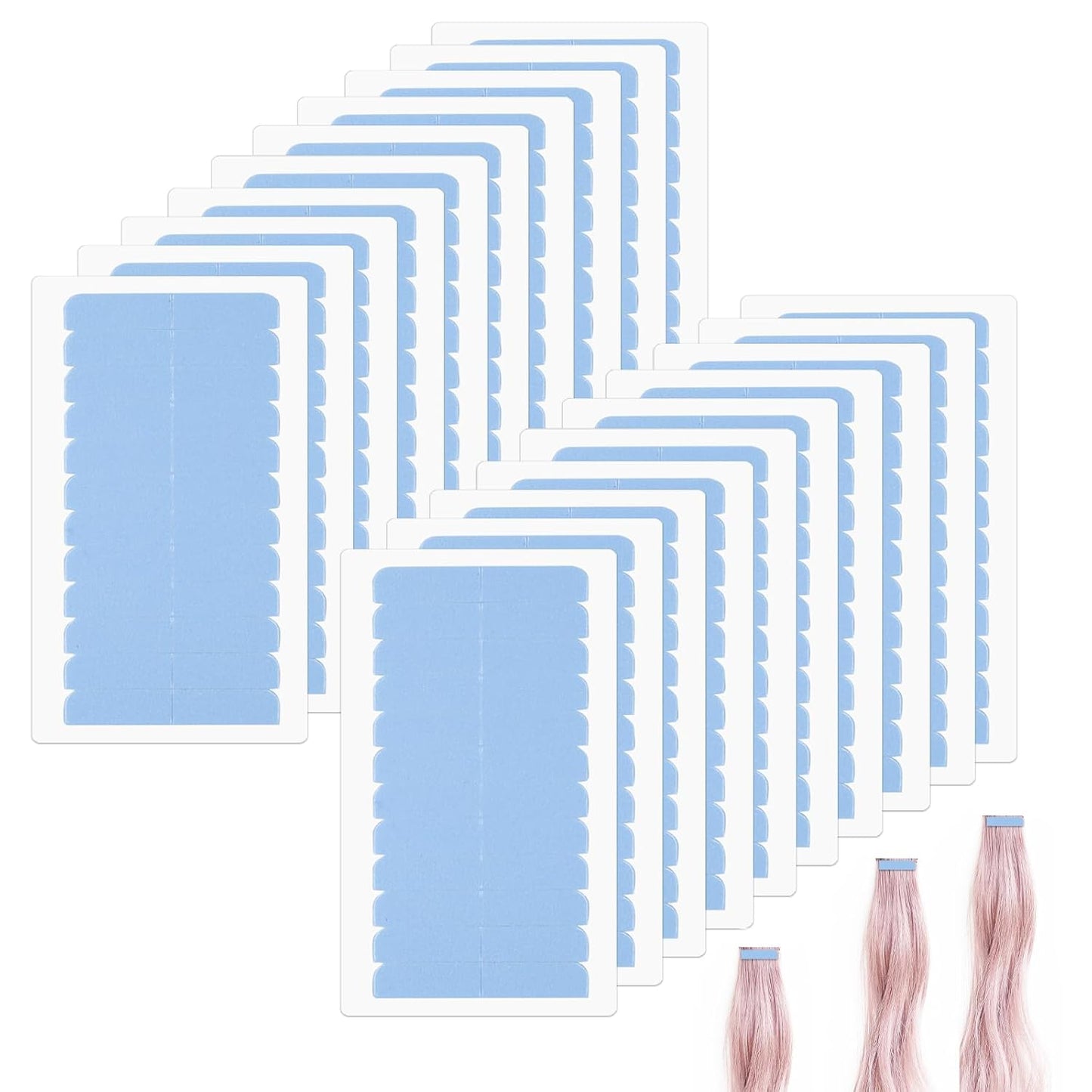 240pcs Beauty Tools Human Hair Tape Extension Replacement, Double Sided Wig Tape (Blue) V1258-DP02-B-2835