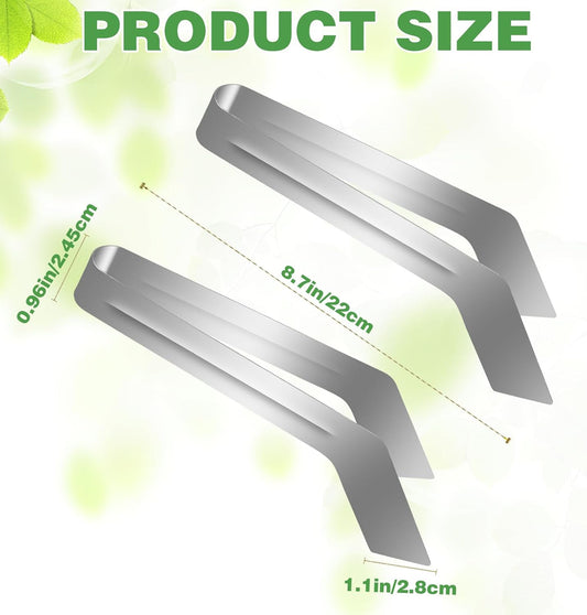 2Pcs Seedling Transplant Tongs, Gardening Plants Transplant Tongs Stainless Steel Seedling Remove V1258-DP02-B-2841