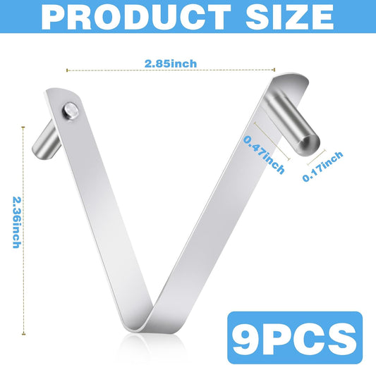 9Pcs Pool Brush Clip V-Shaped Clip, Innovative Pool Hooks for Poles Double Pin Spring Button Clip for V1258-DP02-B-2843