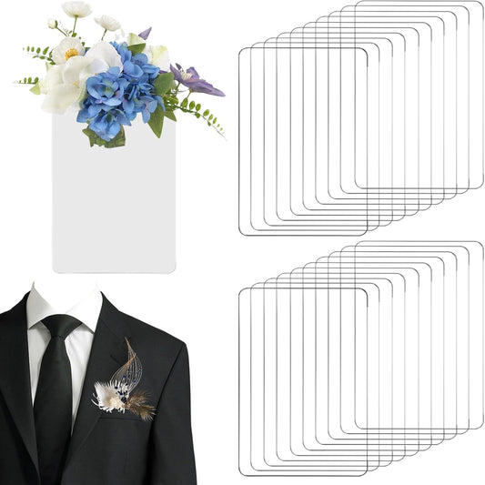 20Pcs Pocket Boutonniere Plastic Sleeve, Pocket Boutonniere Holder, Clear Sleeves Holder No Lapel Pin V1258-DP02-B-2844