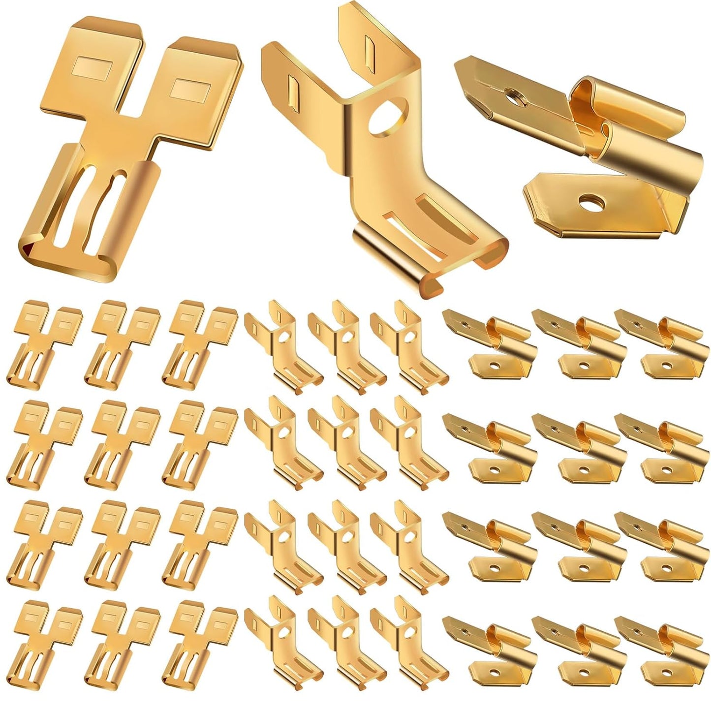36Pcs Connectors Combination Kit: Double Spade, Piggyback, Chair Terminal Quick Disconnect Adapter - 12 Each V1258-DP02-B-2846