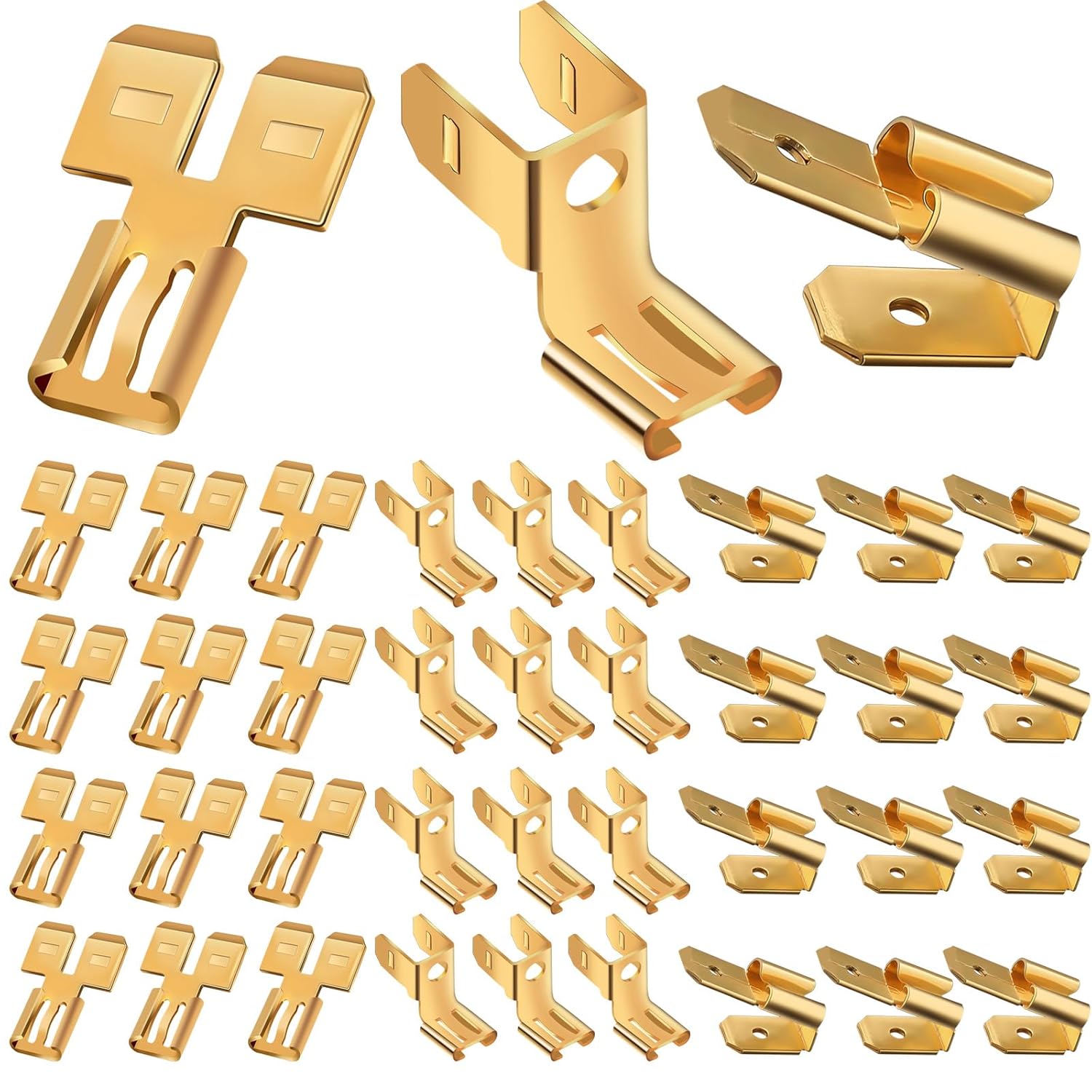 36Pcs Connectors Combination Kit: Double Spade, Piggyback, Chair Terminal Quick Disconnect Adapter - 12 Each V1258-DP02-B-2846