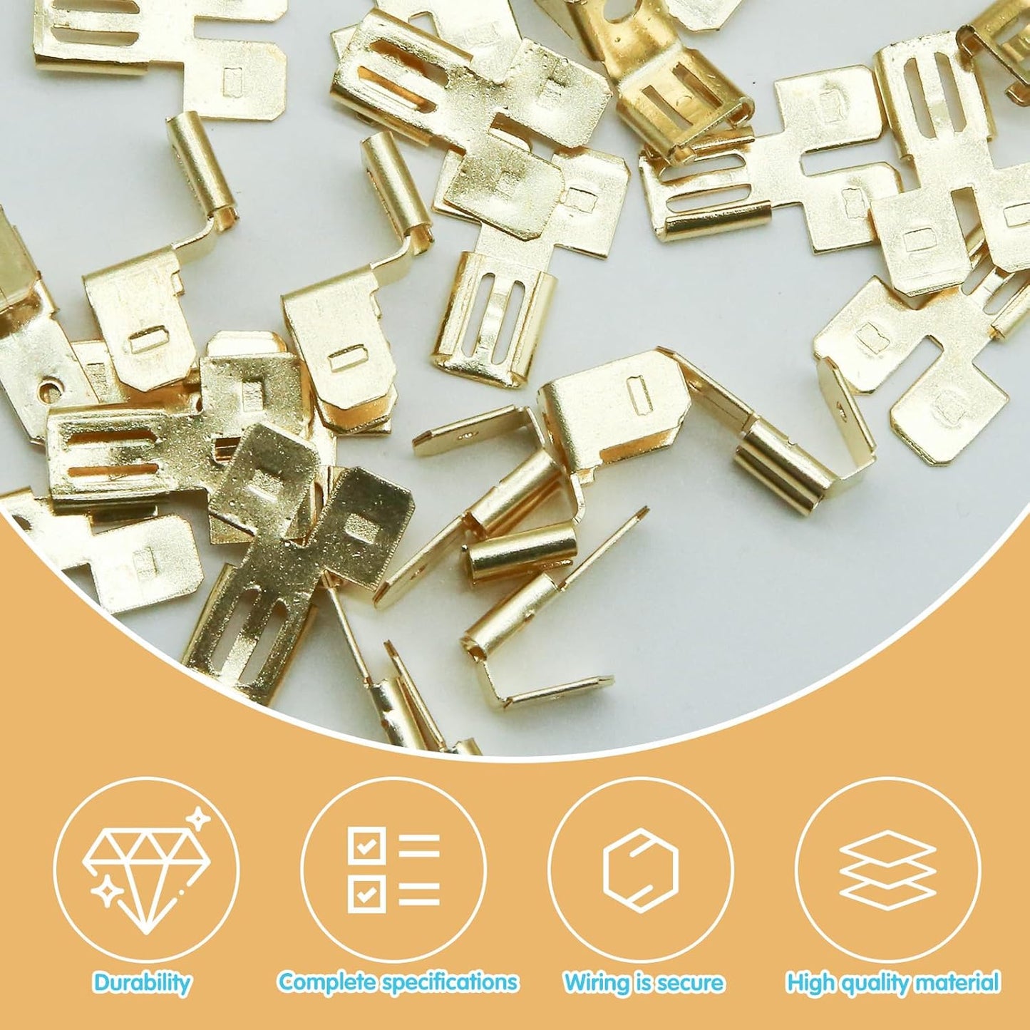 36Pcs Connectors Combination Kit: Double Spade, Piggyback, Chair Terminal Quick Disconnect Adapter - 12 Each V1258-DP02-B-2846