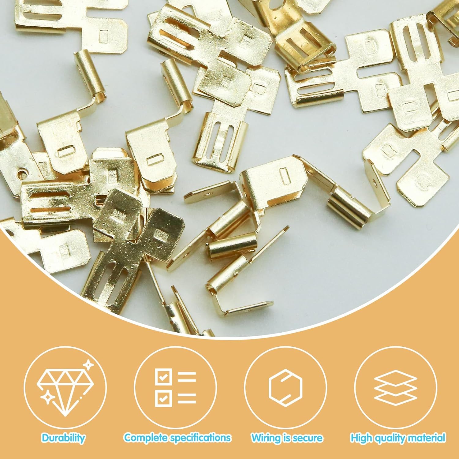 36Pcs Connectors Combination Kit: Double Spade, Piggyback, Chair Terminal Quick Disconnect Adapter - 12 Each V1258-DP02-B-2846