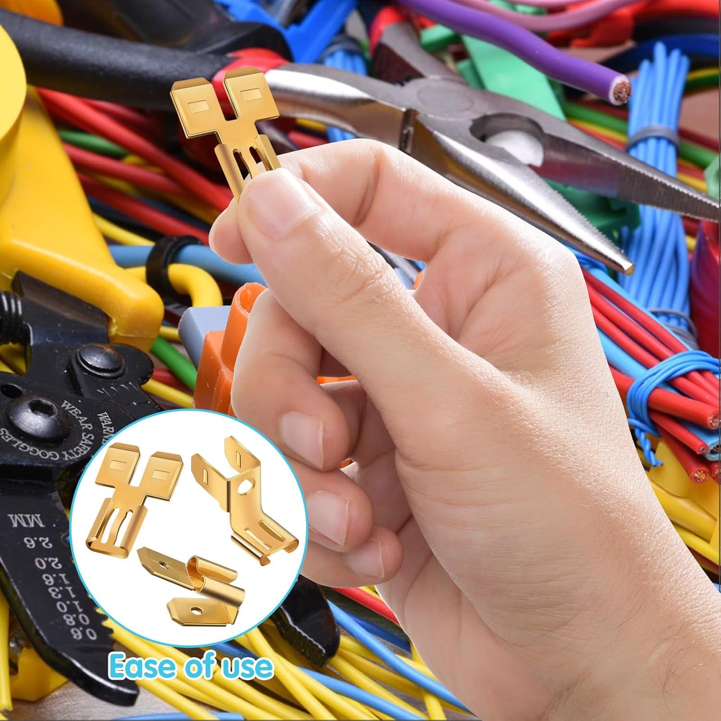 36Pcs Connectors Combination Kit: Double Spade, Piggyback, Chair Terminal Quick Disconnect Adapter - 12 Each V1258-DP02-B-2846
