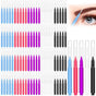 100Pcs Micro Eyebrow Brush, Eyelash Comb Brush with Cap, Multifunctional Brow Lamination Brush Eyebrow V1258-DP02-B-2848