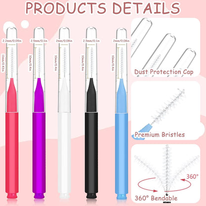 100Pcs Micro Eyebrow Brush, Eyelash Comb Brush with Cap, Multifunctional Brow Lamination Brush Eyebrow V1258-DP02-B-2848