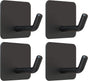 Adhesive Hooks, Heavy Duty Shower Wall Stick on Hooks, Waterproof, 2 Extra Adhesive Strips, Black, 4 Pcs V1258-DP02-B-286