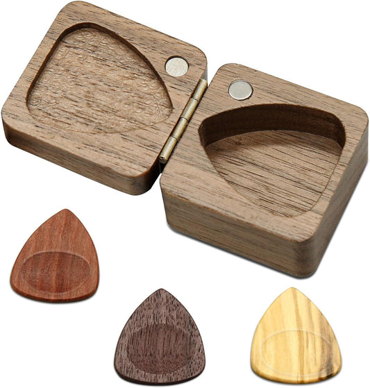 Wood Guitar Picks with Guitar Pick Box, Personalized Guitar Picks Holder, Guitar Pick Case Storage for V1258-DP02-B-2863