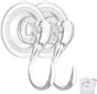Suction Cup Hooks, Small Shower Suction Hooks with Wipes, Heavy Duty, Removable and Reusable, Clear, 2 Pcs V1258-DP02-B-287