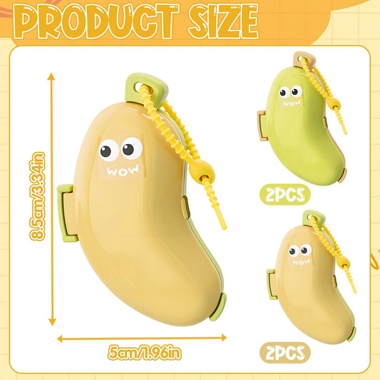4Pcs Banana Toothbrush Set Includes Yellow Cyan, Portable Banana Toothbrush Holder with Toothpaste Dispenser, V1258-DP02-B-2870