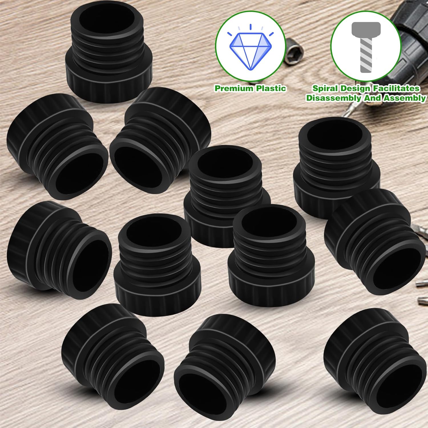 12Pcs Light Socket Covers, Safety Cap Plugs for String Lights, Protective Caps for Recessed/Standard Sockets V1258-DP02-B-2875