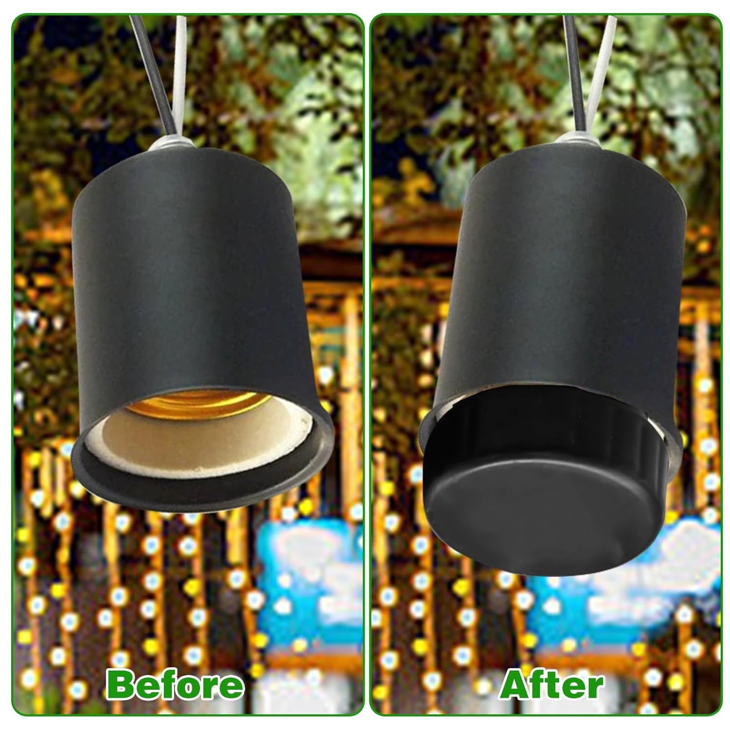 12Pcs Light Socket Covers, Safety Cap Plugs for String Lights, Protective Caps for Recessed/Standard Sockets V1258-DP02-B-2875