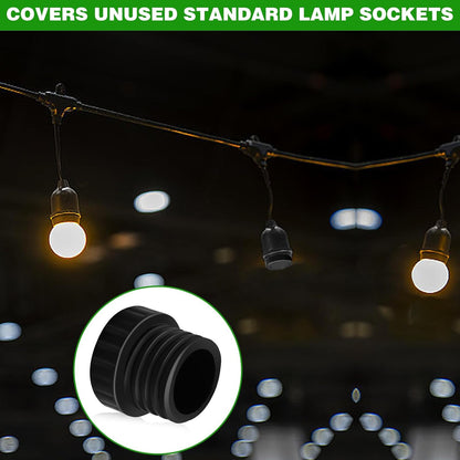 12Pcs Light Socket Covers, Safety Cap Plugs for String Lights, Protective Caps for Recessed/Standard Sockets V1258-DP02-B-2875