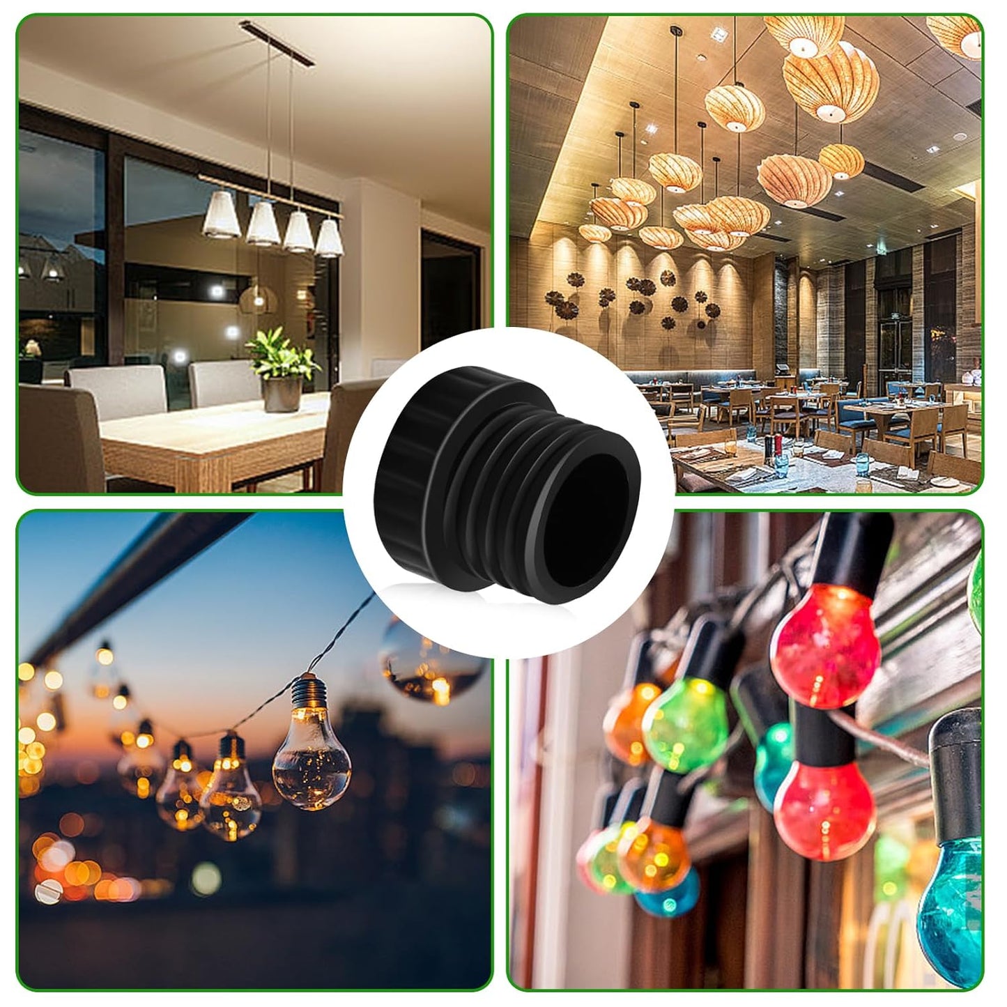 12Pcs Light Socket Covers, Safety Cap Plugs for String Lights, Protective Caps for Recessed/Standard Sockets V1258-DP02-B-2875