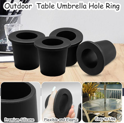 4Pcs Patio Table Umbrella Hole Ring Plug, Silicone Pool Umbrella Sleeve Stabilizer Cone Wedge, Umbrella Table V1258-DP02-B-2881