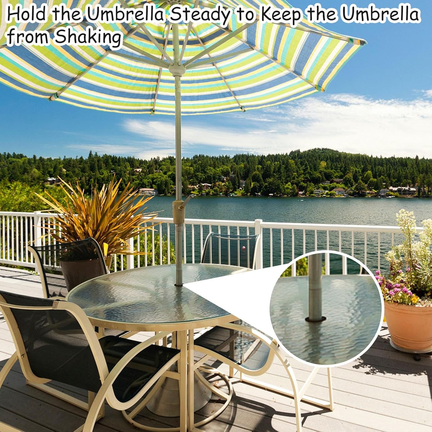 4Pcs Patio Table Umbrella Hole Ring Plug, Silicone Pool Umbrella Sleeve Stabilizer Cone Wedge, Umbrella Table V1258-DP02-B-2881