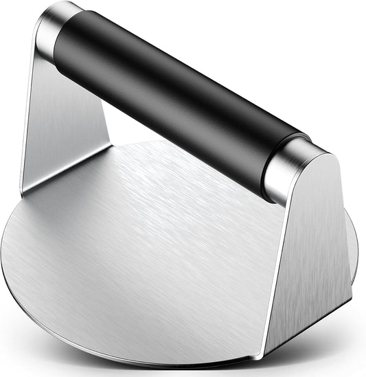 Smash Burger Press, Hamburger Smasher Tool for Griddle, Stainless Steel Ham Patty Press with Anti-Scald V1258-DP02-B-2883