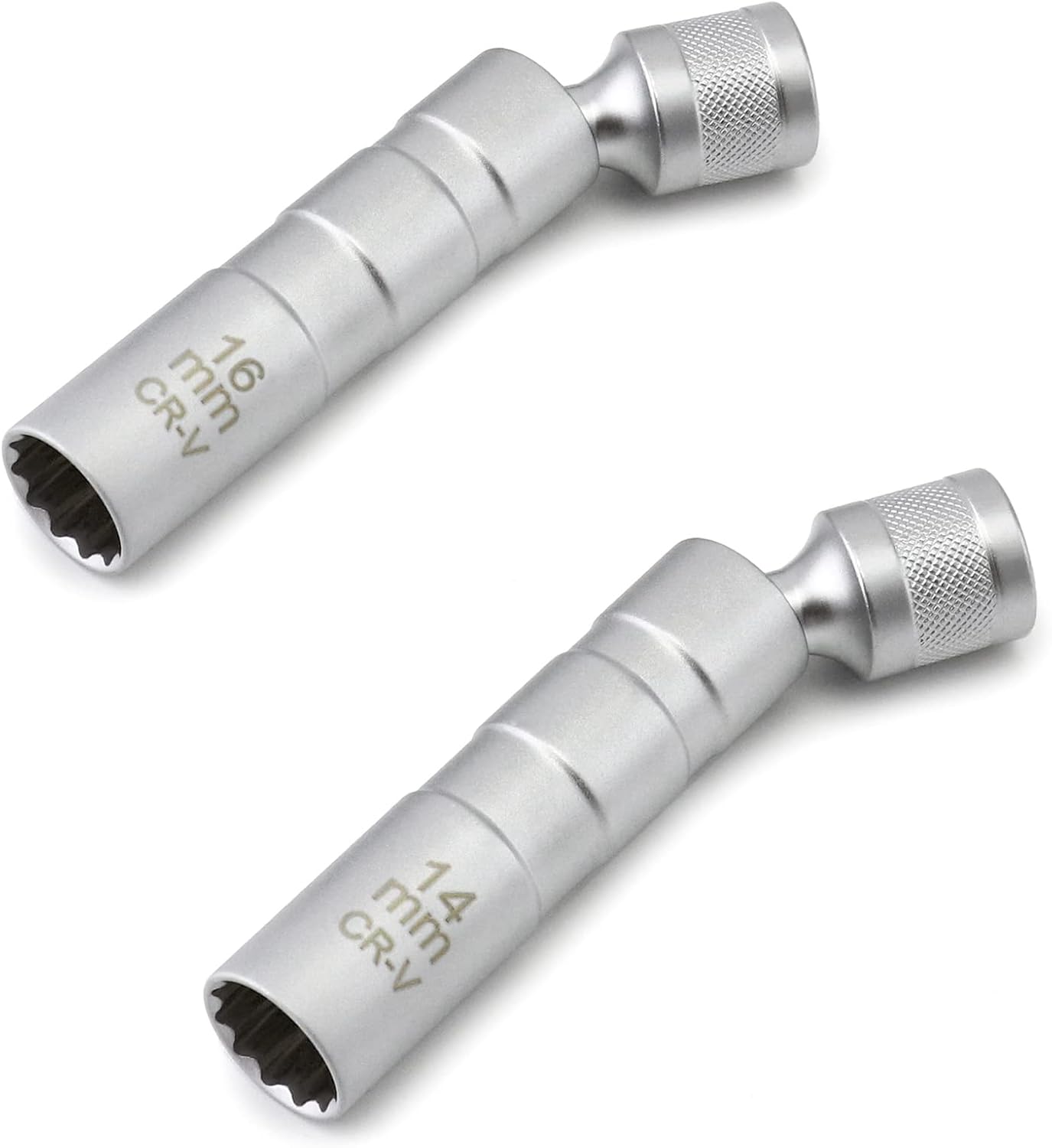 14mm&16mm Magnetic Swivel Spark Plug Socket, Thin Wall Magnetic Rotating 3/8" Drive 12 Point Standard Spark V1258-DP02-B-2897