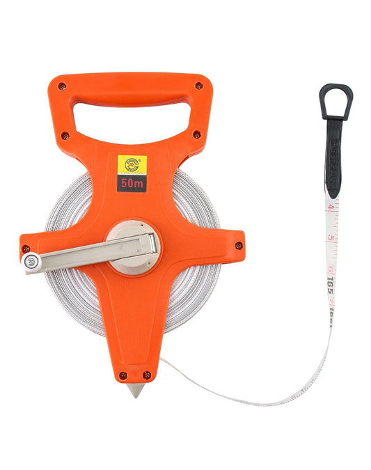 Tape Measure, 1/2" x 164' Open Reel Dual Sided Fiberglass Tape Measure for Engineer, Yard and Field, V1258-DP02-B-2898