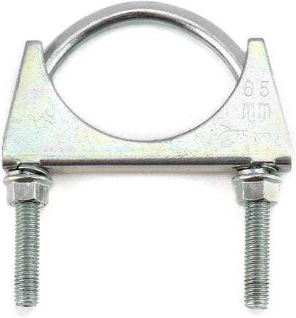 U-Bolt Muffler Tip Exhaust Hook, 2 Pack 2-1/2" OD Carbon Steel Universal Silencer Exhaust Clip V1258-DP02-B-2901