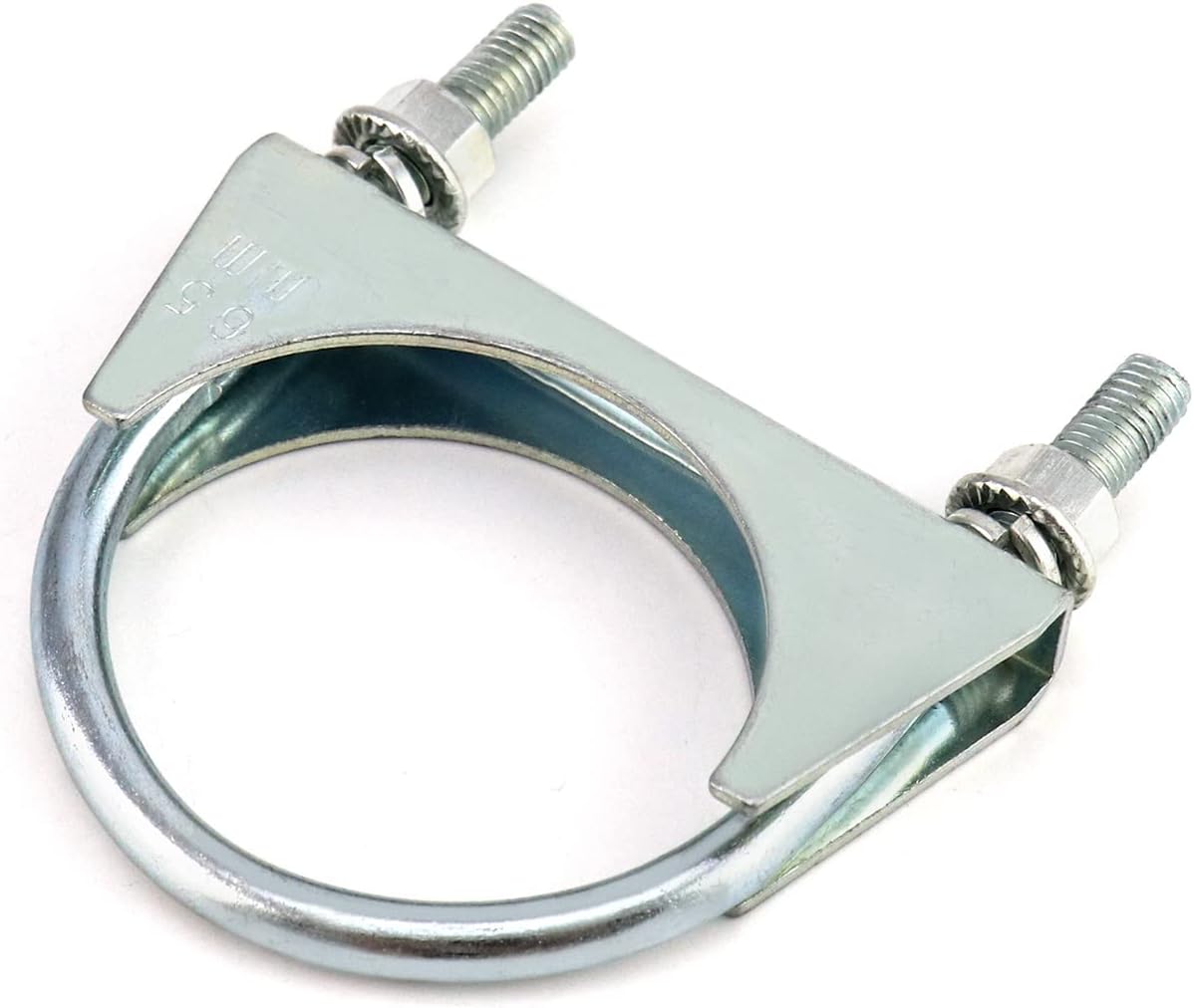 U-Bolt Muffler Tip Exhaust Hook, 2 Pack 2-1/2" OD Carbon Steel Universal Silencer Exhaust Clip V1258-DP02-B-2901