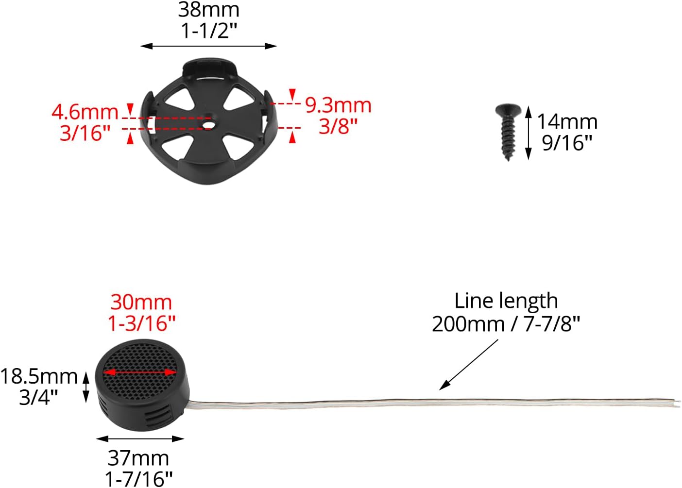 2 Pairs High-Power Neodymium Silk Dome Tweeter Set - 500W, 4 Ohm, Super High Frequency,-for Mini Car Audio V1258-DP02-B-2904