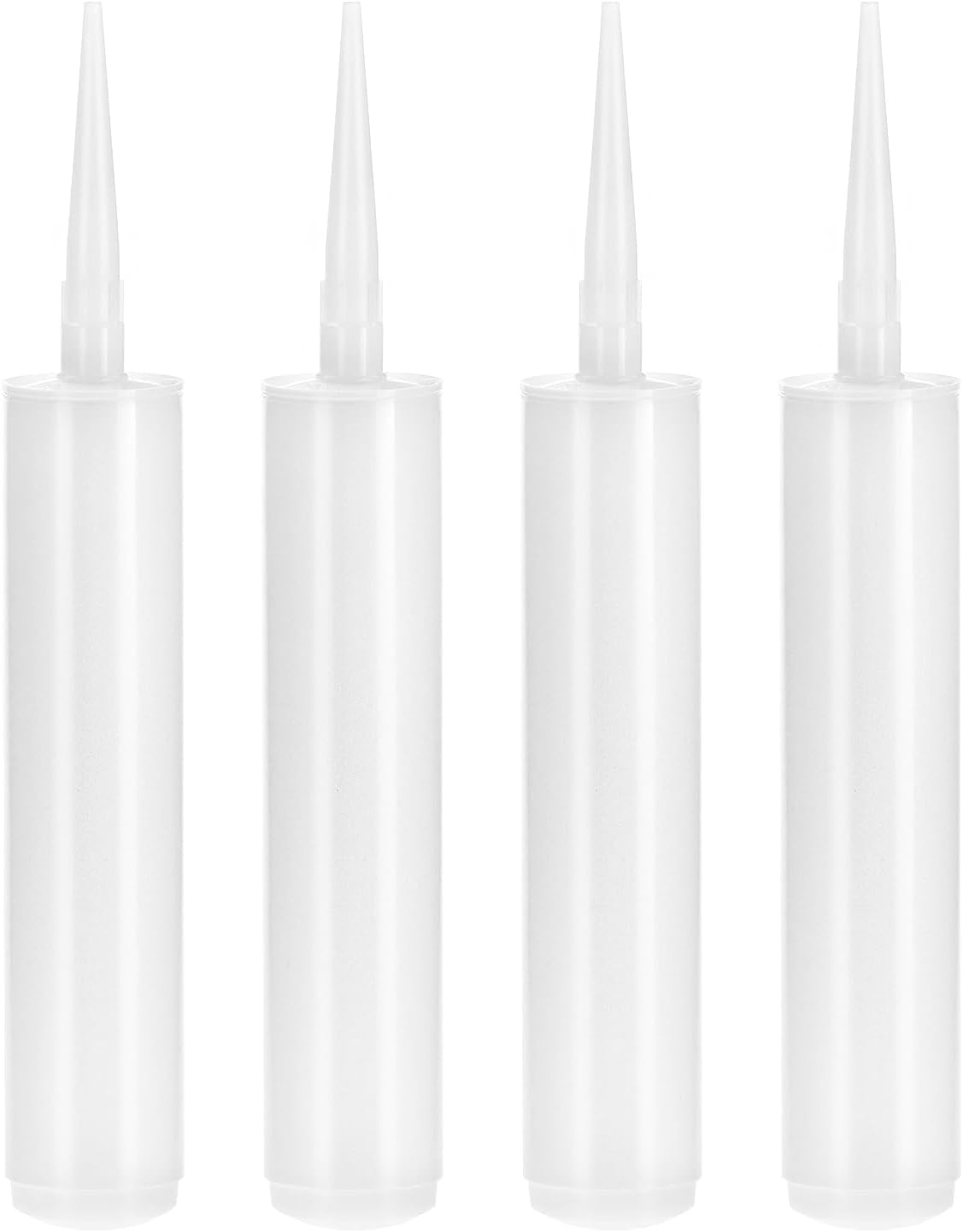 Empty Caulking Sealant Tubes - 11 Oz Capacity Each, 4 Pack Reusable Plastic, for Standard Caulking Guns V1258-DP02-B-2914