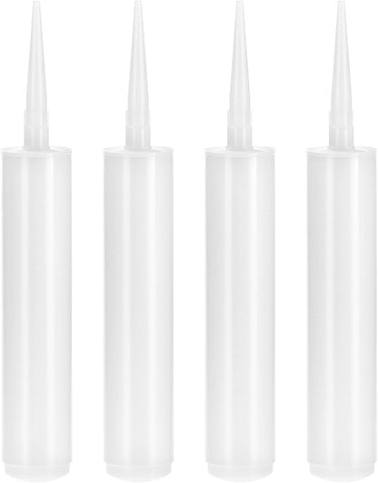 Empty Caulking Sealant Tubes - 11 Oz Capacity Each, 4 Pack Reusable Plastic, for Standard Caulking Guns V1258-DP02-B-2914