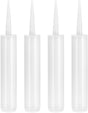 Empty Caulking Sealant Tubes - 11 Oz Capacity Each, 4 Pack Reusable Plastic, for Standard Caulking Guns V1258-DP02-B-2914