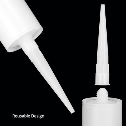 Empty Caulking Sealant Tubes - 11 Oz Capacity Each, 4 Pack Reusable Plastic, for Standard Caulking Guns V1258-DP02-B-2914