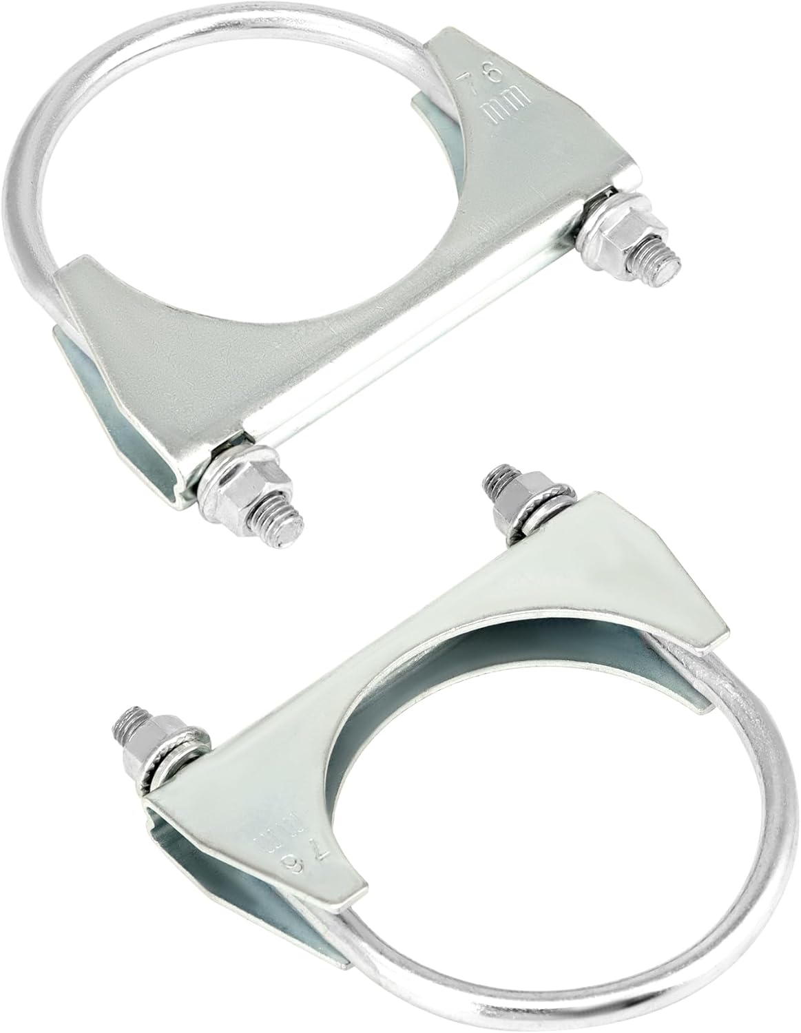 U-Bolt Muffler Tip Exhaust Hook, 2 Pack 3" OD Universal Silencer Exhaust Clip, Steel Exhaust Pipe Clamp V1258-DP02-B-2924
