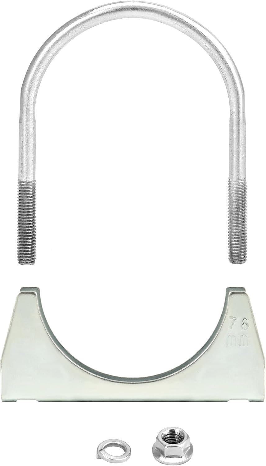 U-Bolt Muffler Tip Exhaust Hook, 2 Pack 3" OD Universal Silencer Exhaust Clip, Steel Exhaust Pipe Clamp V1258-DP02-B-2924