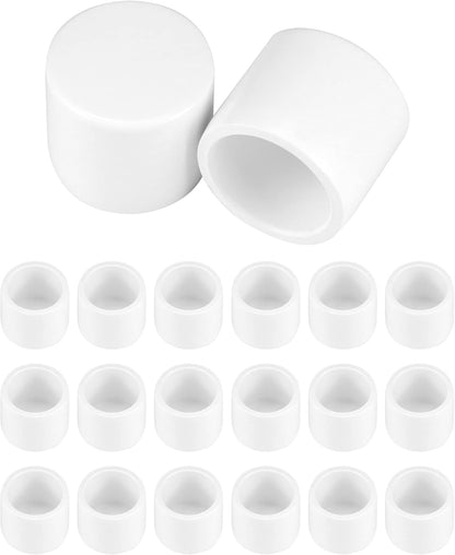 PVC Pipe End Cap Fitting, 20 Pack 1/2" Furniture Grade SCH40 Pipe Plug Socket Fitting, External End Cap, White V1258-DP02-B-2925