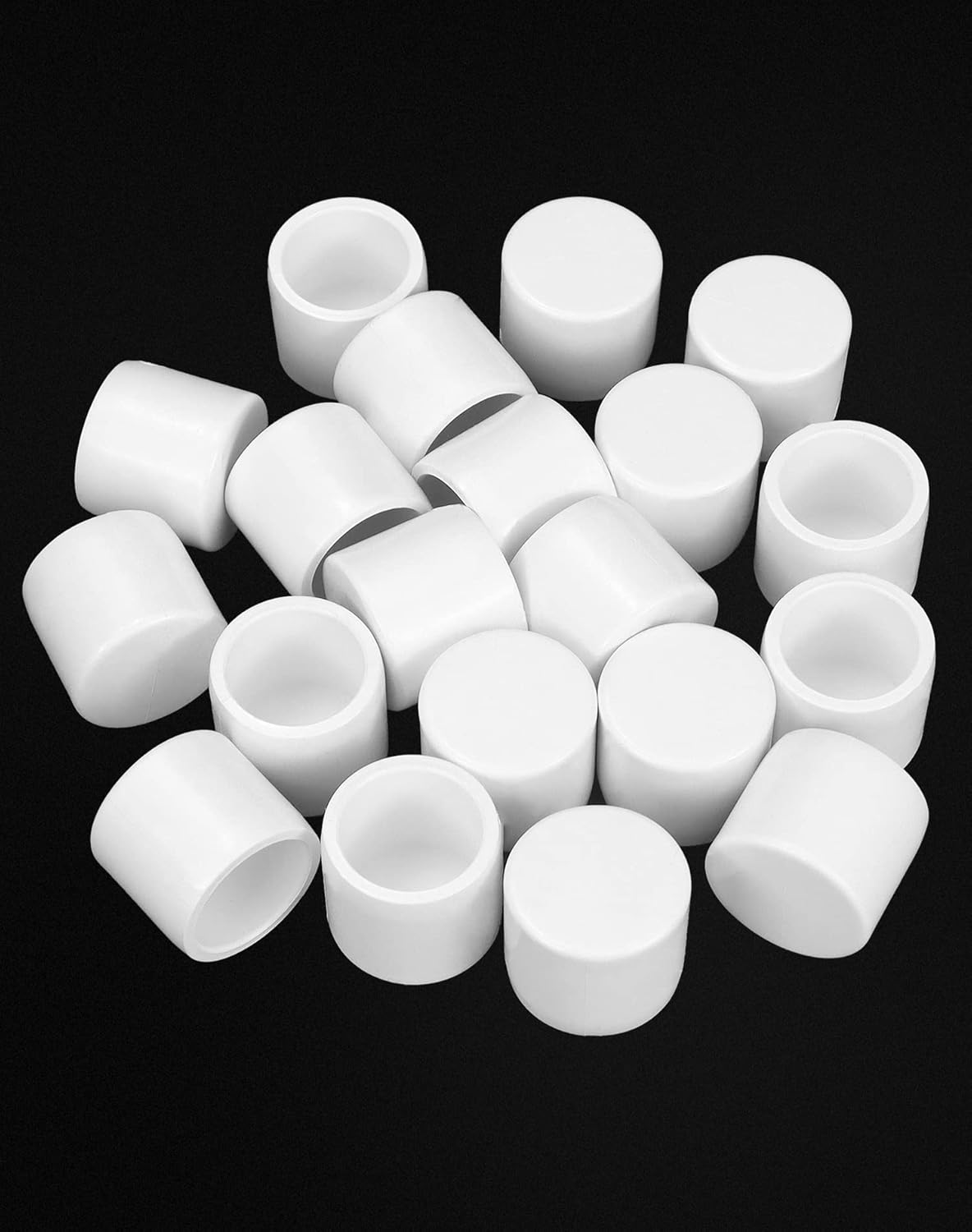 PVC Pipe End Cap Fitting, 20 Pack 1/2" Furniture Grade SCH40 Pipe Plug Socket Fitting, External End Cap, White V1258-DP02-B-2925