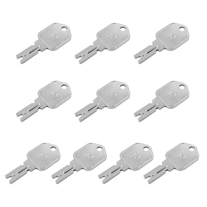 Ignition Keys, 10 Pack 166 Forklift Key Hyster Heavy Equipment Keys for Clark Yale Hyster Komatsu Crown V1258-DP02-B-2927