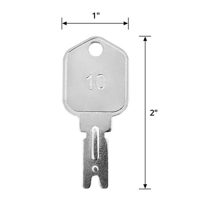 Ignition Keys, 10 Pack 166 Forklift Key Hyster Heavy Equipment Keys for Clark Yale Hyster Komatsu Crown V1258-DP02-B-2927